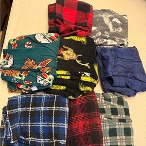 Mixed Flannel and Holiday Lounge Pants - Red, Blue, Green, Black
